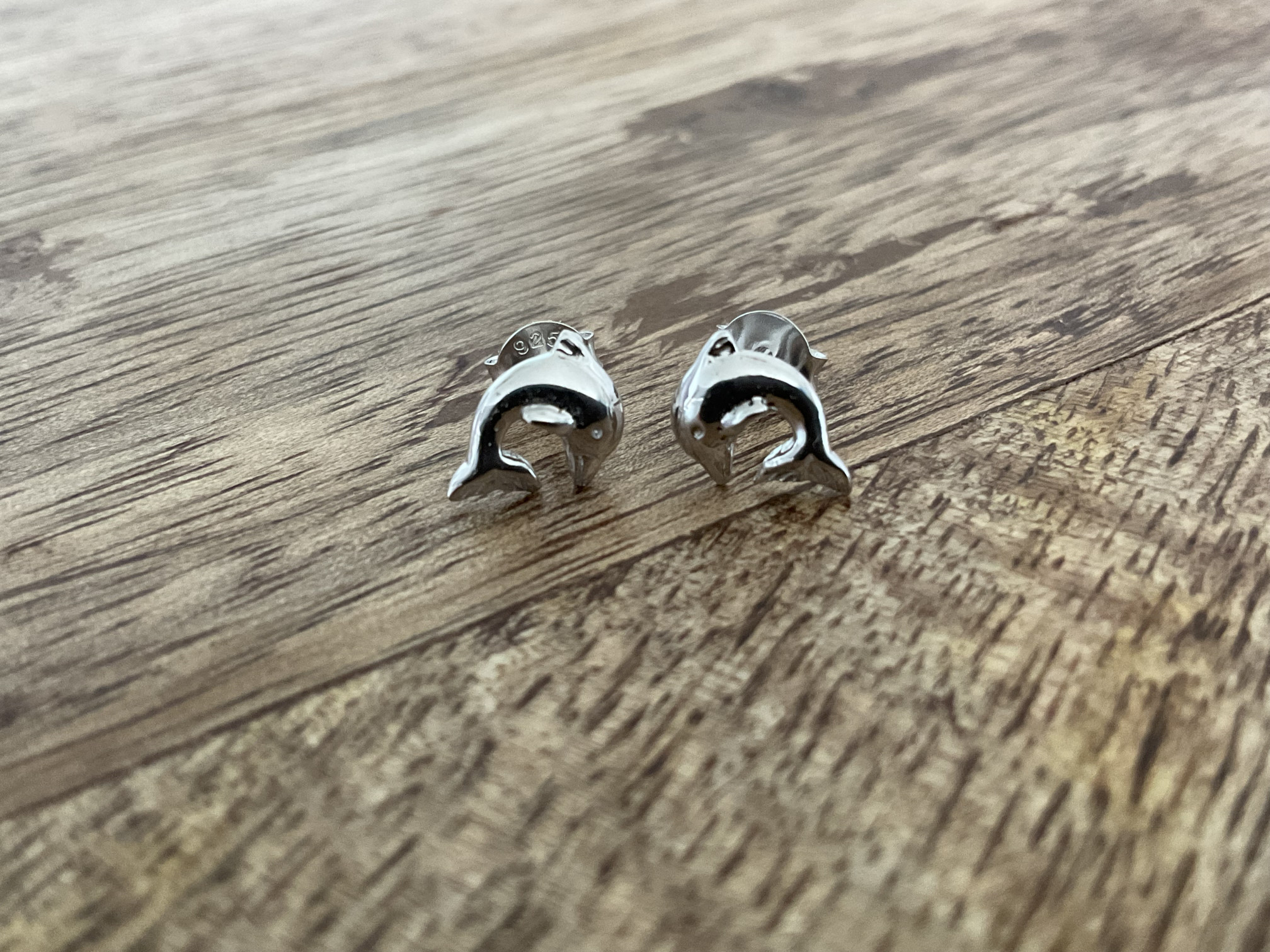 Dolphin Stud Earrings - Click Image to Close